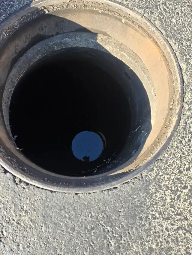 The same catch basin after cleaning, clear to the outlet